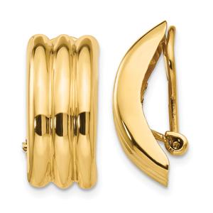 Gold Classics(tm) 14kt. Omega Clip 19x8.5mm Clip Earrings