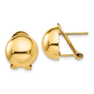 Gold Classics(tm) 14kt. Omega Clip 12mm Half Ball Stud Earring