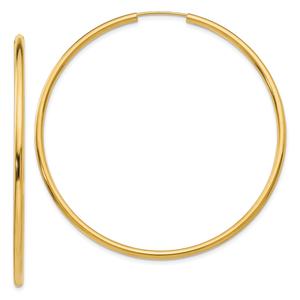 Gold Classics(tm) 52mm. 14kt. Polished Endless Hoop Earrings