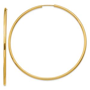 Gold Classics(tm) 60mm. 14kt. Polished Endless Hoop Earrings