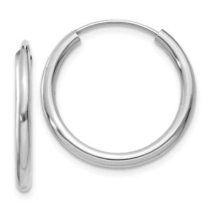 Gold Classics(tm) 17mm. White Gold Polished Hoop Earrings
