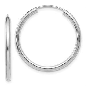 Gold Classics(tm) 22mm. 14kt. White Gold Polished Hoop Earrings