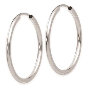 Gold Classics(tm) 30mm. 14kt. White Gold Polished Hoop Earrings alternate view