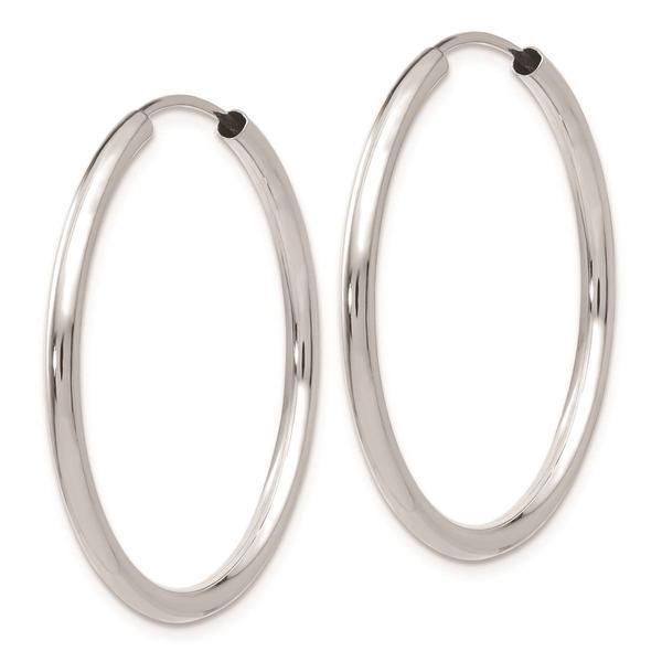 Gold Classics(tm) 30mm. 14kt. White Gold Polished Hoop Earrings alternate view