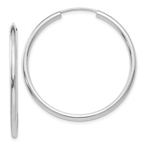 Gold Classics(tm) 14kt. White Gold Polished Hoop Earrings