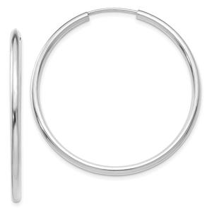 Gold Classics(tm) 38mm. 14kt. White Gold Polished Hoop Earrings