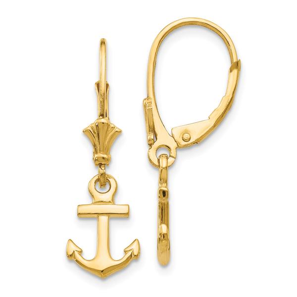 Gold Classics(tm) 14kt. Gold Mini Anchor Dangle Earrings