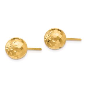 Gold Classics(tm) 14kt. Gold 8mm Mirror Ball Stud Earrings alternate view