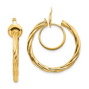 Gold Classics(tm) 14kt. Gold Twisted Non-pierced Hoop Earrings