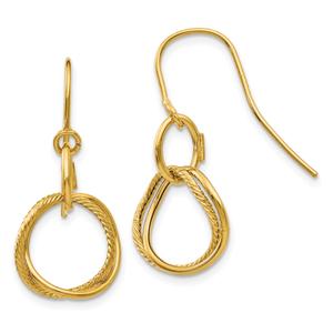 Gold Classics(tm) 14kt. Small Twist Dangle Hook Earrings