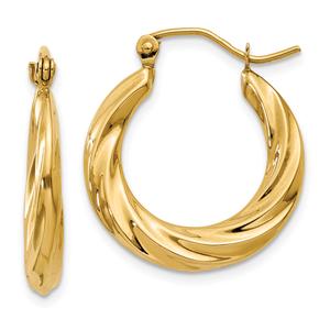 Gold Classics(tm) 21mm Gold Twisted Hoop Earrings
