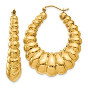 Gold Classics(tm) 41mm. 14kt. Gold Scalloped Hoop Earrings
