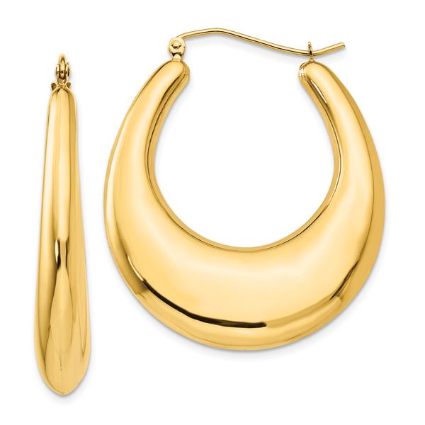 Gold Classics(tm) 22mm 14kt. Gold Polished Hoop Earrings