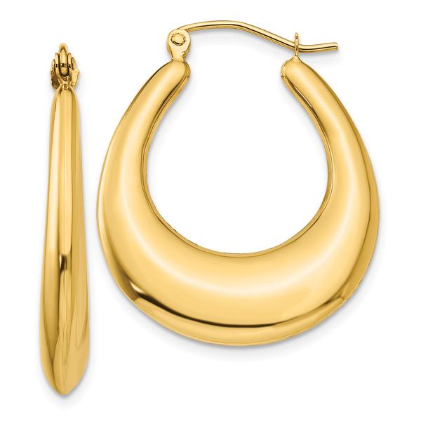 Gold Classics(tm) 30mm. 14kt. Gold Polished Hoop Earrings