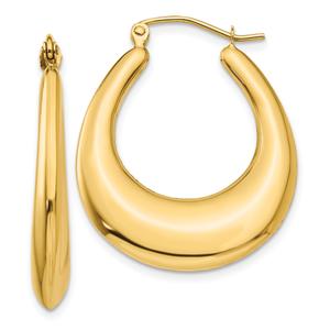 Gold Classics(tm) 30mm. 14kt. Gold Polished Hoop Earrings