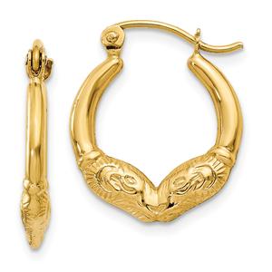 Gold Classics(tm) 10mm. 14kt. Gold Polished Ram Hoop Earrings