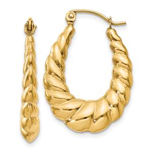 Gold Classics(tm) 14kt. Gold Twisted Hollow Hoop Earrings