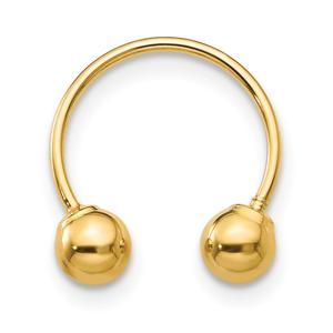 Gold Classics(tm) 14kt. Madi K Single Beaded Half Hoop Earrings