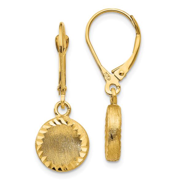 Gold Classics(tm) 14kt. Brushed Polish Lever Back Earrings