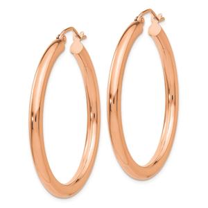 Gold Classics(tm) 14kt. Rose Gold 35mm Tube Hoop Earrings alternate view