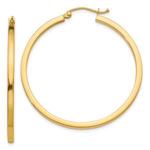 Gold Classics(tm) 14kt. Gold 2mm Square Tube Hoop Earrings