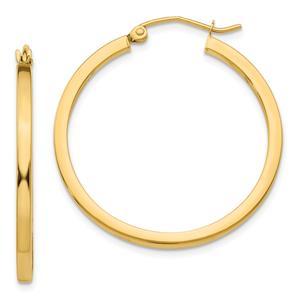 Gold Classics(tm) 14kt. 30x35mm Square Tube Hoop Earrings