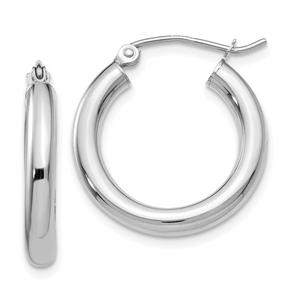 Gold Classics(tm) 14kt. Glossy White Gold 20mm Hoop Earrings