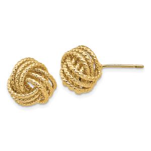 Gold Classics(tm) 12mm Gold Twist Knot Stud Earrings