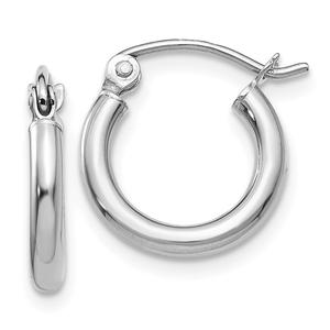 Gold Classics(tm) 14kt. White Gold 12mm Hoop Earrings