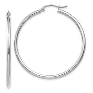 Gold Classics(tm) 14kt. White Gold 40mm Hoop Earrings