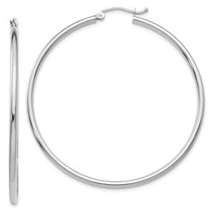 Gold Classics(tm) 14kt. White Gold 50mm Tube Hoop Earrings