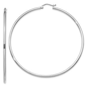 Gold Classics(tm) 14kt. White Gold 65mm Hoop Earrings