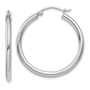 Gold Classics(tm) 14kt. White Gold 30mm Hoop Earrings