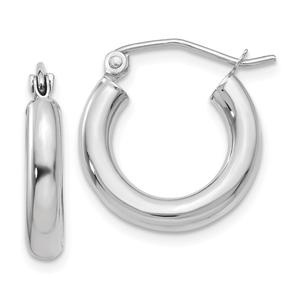 Gold Classics(tm) 14kt. Glossy White Gold 16mm Hoop Earrings