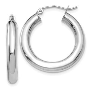 Gold Classics(tm) 14kt. Glossy White Gold 25mm Hoop Earrings