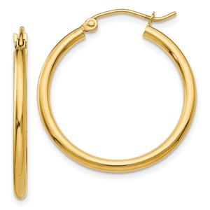 Gold Classics(tm) 14kt. Gold 25mm Tube Hoop Earrings