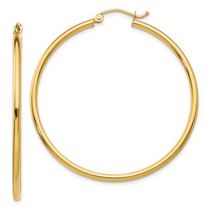 Gold Classics(tm) 14kt. Gold 45mm Tube Hoop Earrings