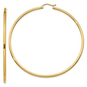 Gold Classics(tm) 14kt. Gold 65mm Tube Hoop Earrings