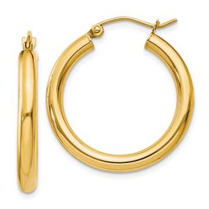 Gold Classics(tm) 14kt. Glossy Gold 25mm Hoop Earrings