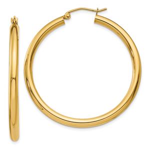 Gold Classics(tm) 14kt. Glossy Gold 40mm Hoop Earrings