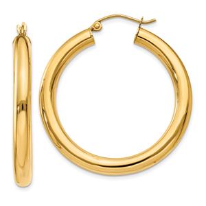 Gold Classics(tm) 14kt. Glossy Gold 35mm Hoop Earrings