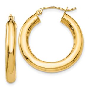 Gold Classics(tm) 14kt. Gold 4mm Thick Hoop Earrings
