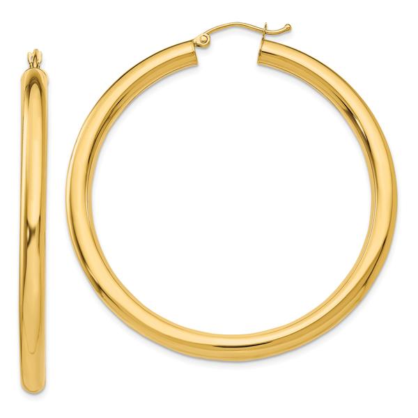 Gold Classics(tm) 14kt. Polished Gold 50mm Hoop Earrings