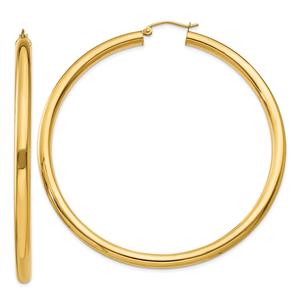 Gold Classics(tm) 14kt. Gold Polished 65mm Hoop Earrings