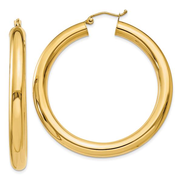 Gold Classics(tm) 14kt. Glossy Gold 45mm Hoop Earrings