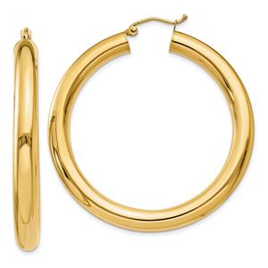 Gold Classics(tm) 14kt. Glossy Gold 45mm Hoop Earrings