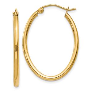 Gold Classics(tm) 14kt. 30x20mm Oval Polished Hoop Earrings