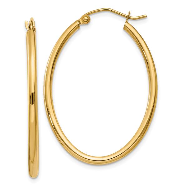 Gold Classics(tm) 14kt. 33x24mm Oval Polished Hoop Earrings