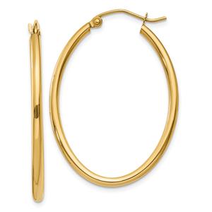 Gold Classics(tm) 14kt. 33x24mm Oval Polished Hoop Earrings