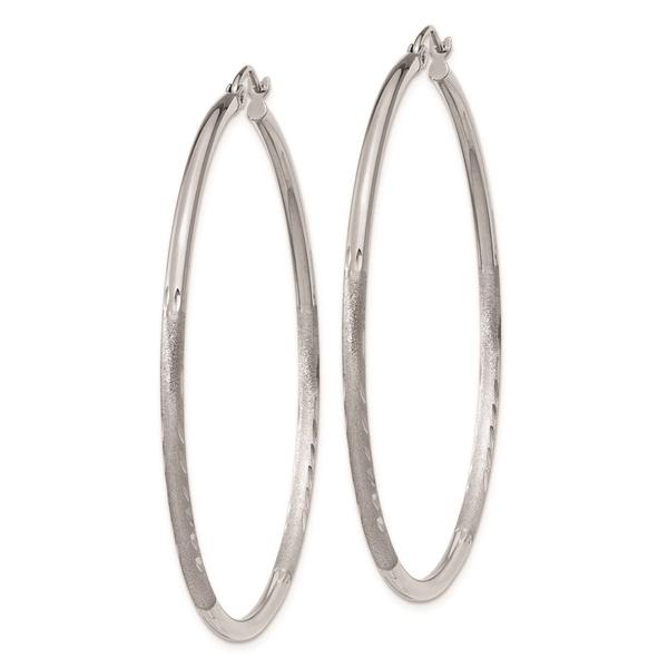 Gold Classics(tm) 14kt. White Gold Satin 50mm Hoop Earrings alternate view